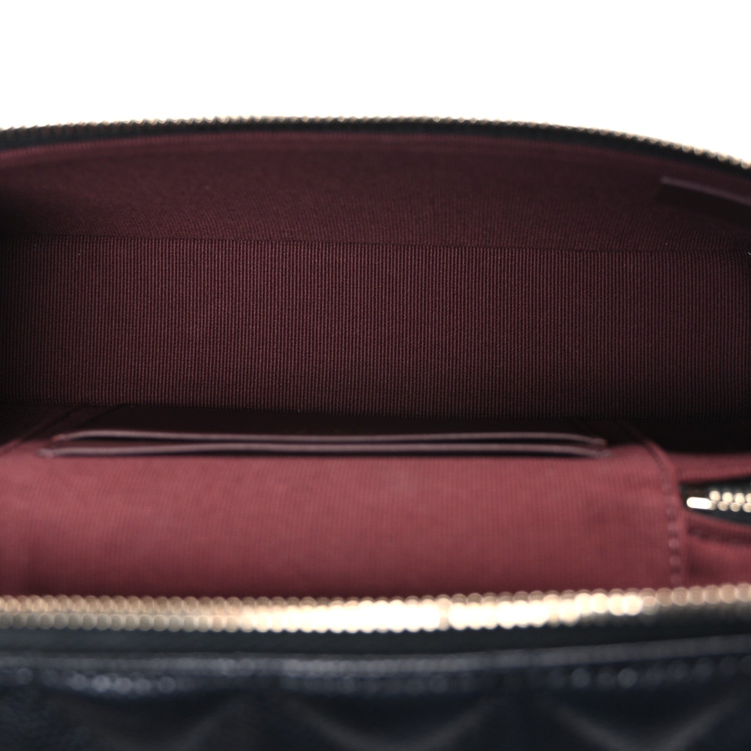 Chanel Caviar Quilted Top Handle Slim Vanity With Chain Black