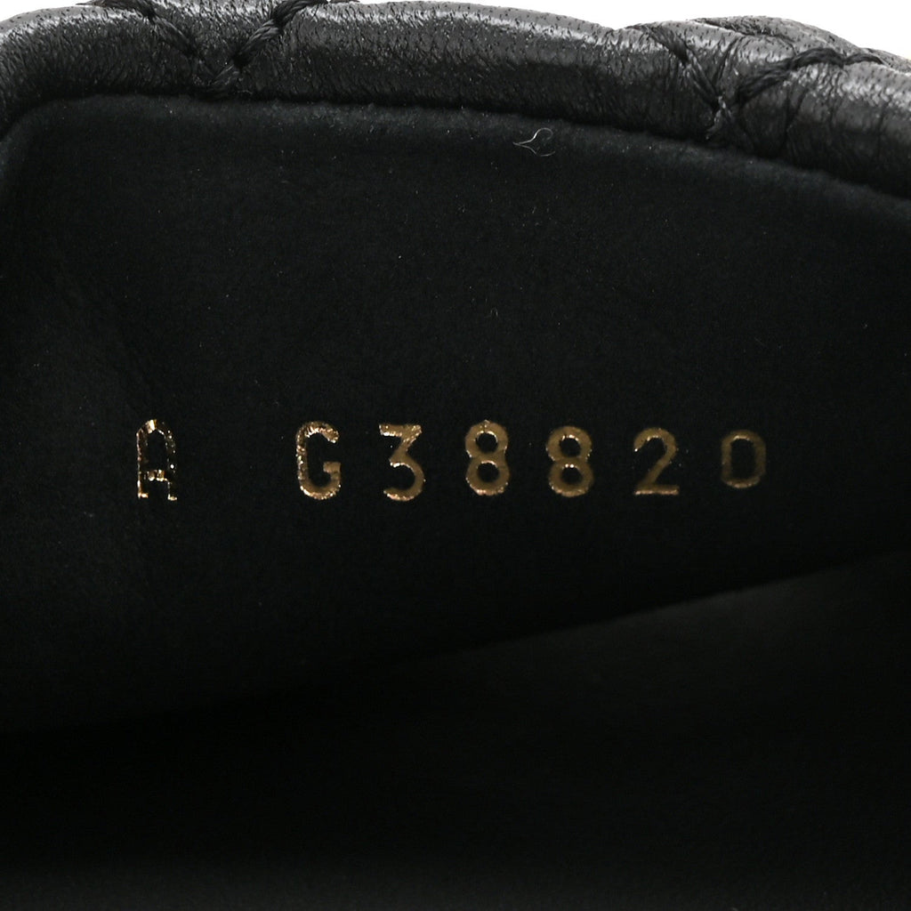 Lambskin Quilted Textured CC Mules 37.5 Black