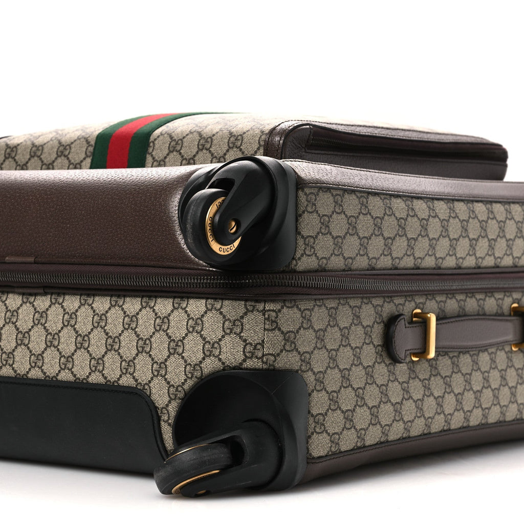Gucci GG Supreme Monogram Web Medium Savoy Trolley Beige Ebony
