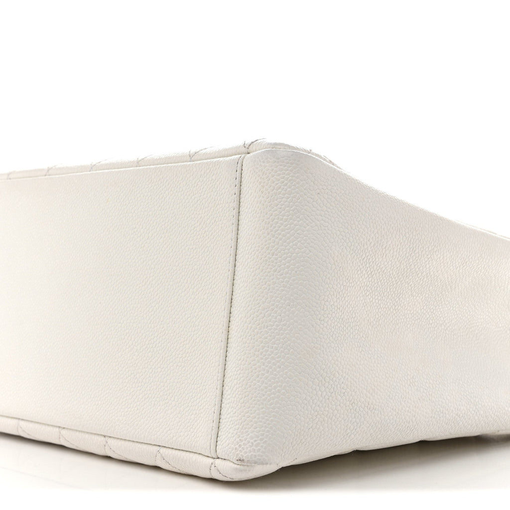 Chanel Caviar Quilted Grand Shopping Tote GST White