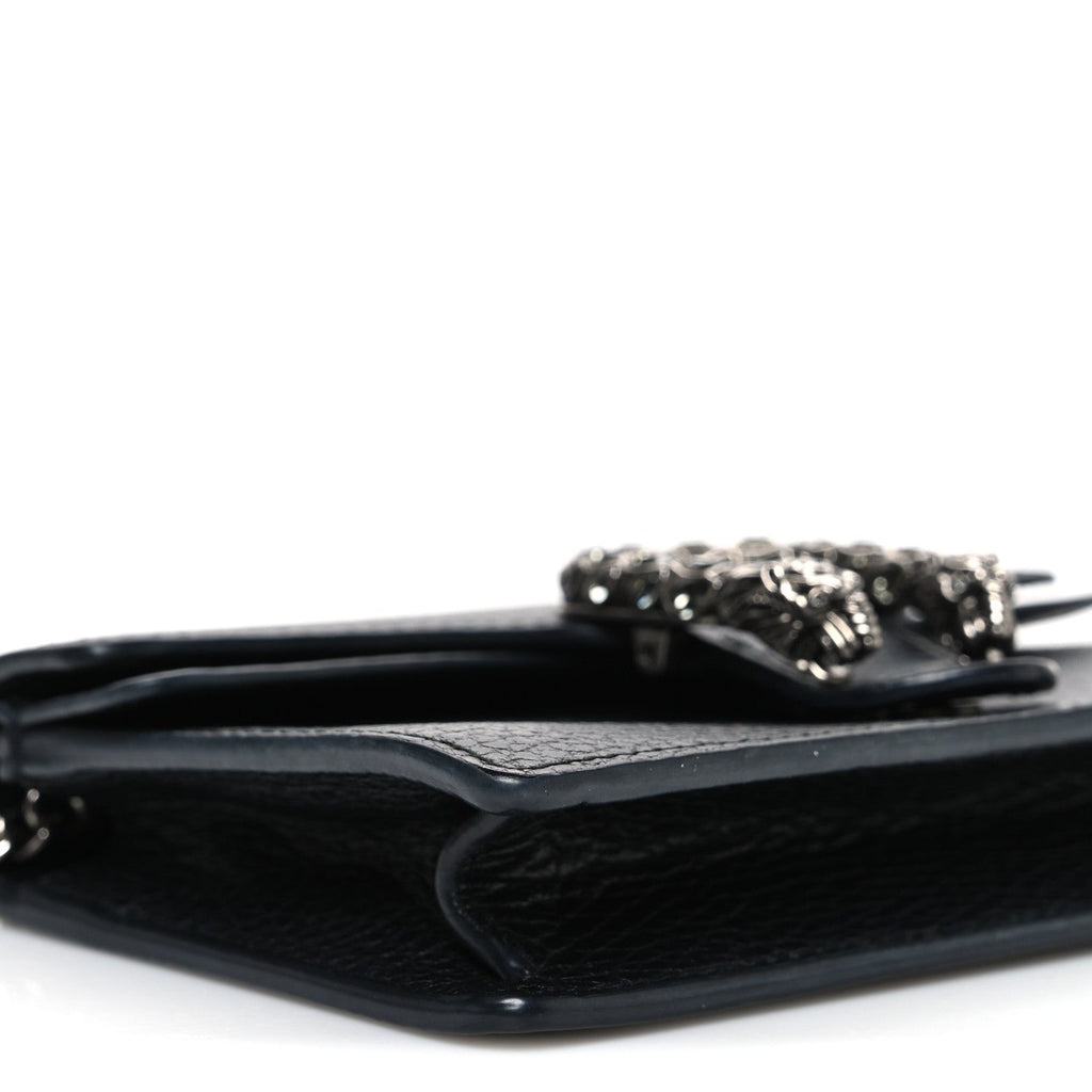 Gucci Calfskin Super Mini Dionysus Shoulder Bag Black