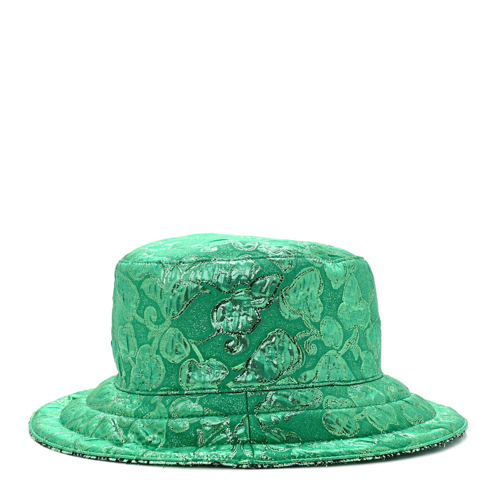 Gucci Canvas Lame GG Monogram Reversible Bucket Hat L Green