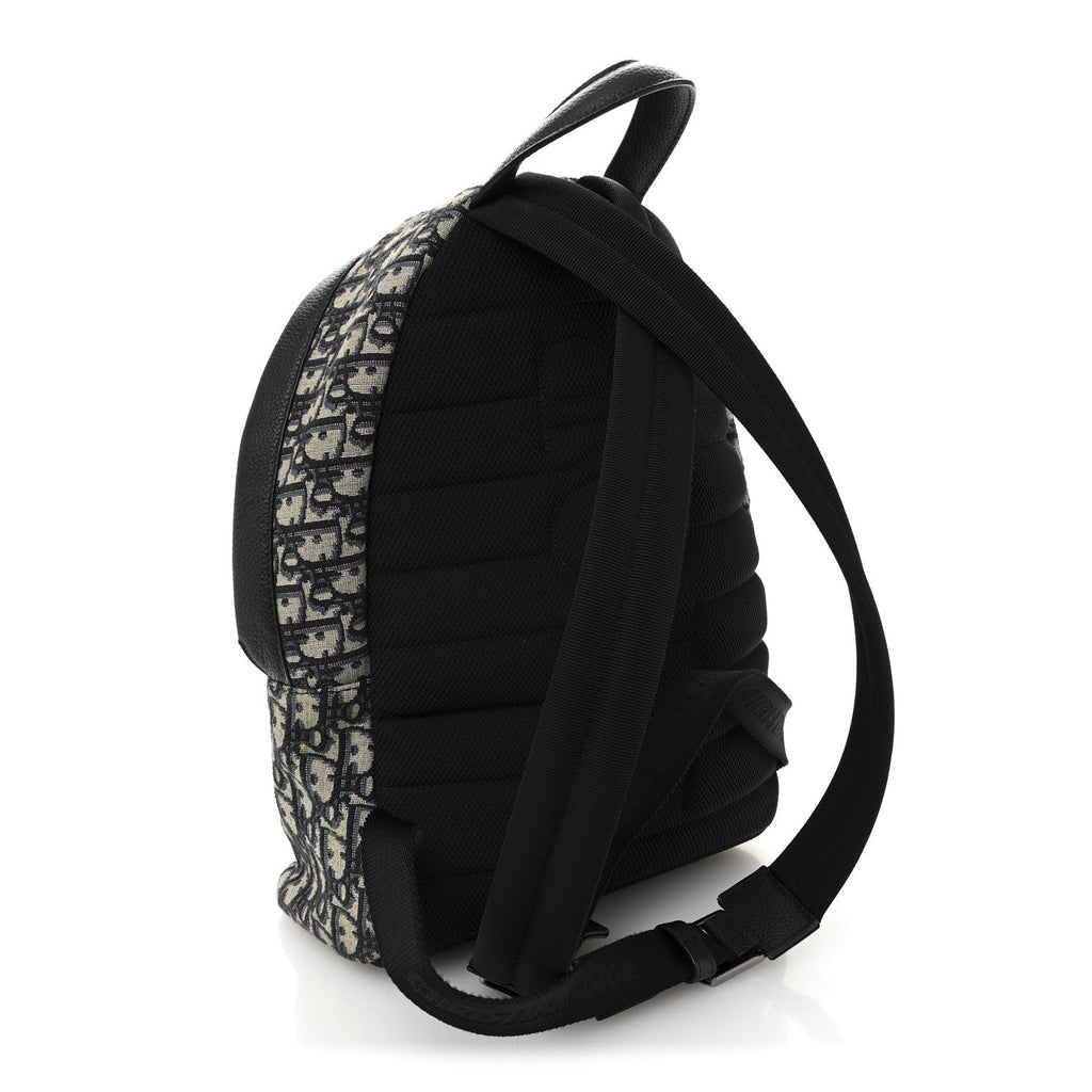 Christian Dior Oblique Calfskin Rider Kid's Backpack Beige Black