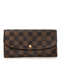 Louis Vuitton Damier Ebene Emilie Wallet Red