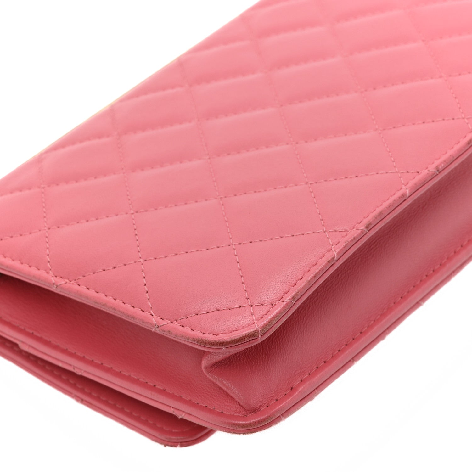 Chanel Lambskin Quilted Trendy CC Wallet On Chain WOC Bright Pink