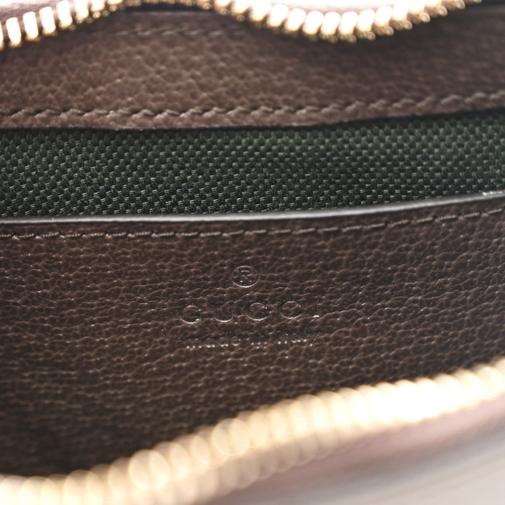 Gucci GG Supreme Monogram Textured Dollar Calfskin Web Mini Ophidia Shoulder Bag Beige Ebony New Acero