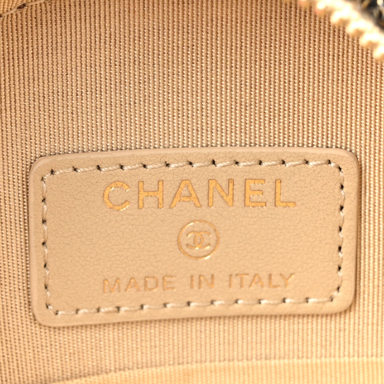 Chanel Tweed Shearling Round Clutch With Chain and Coin Purse Beige Black