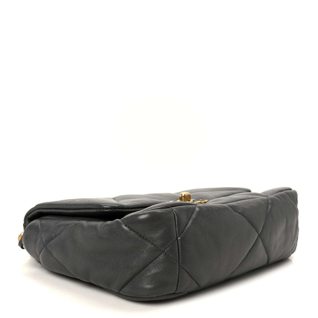 Chanel Lambskin Quilted Medium Chanel 19 Flap Dark Grey