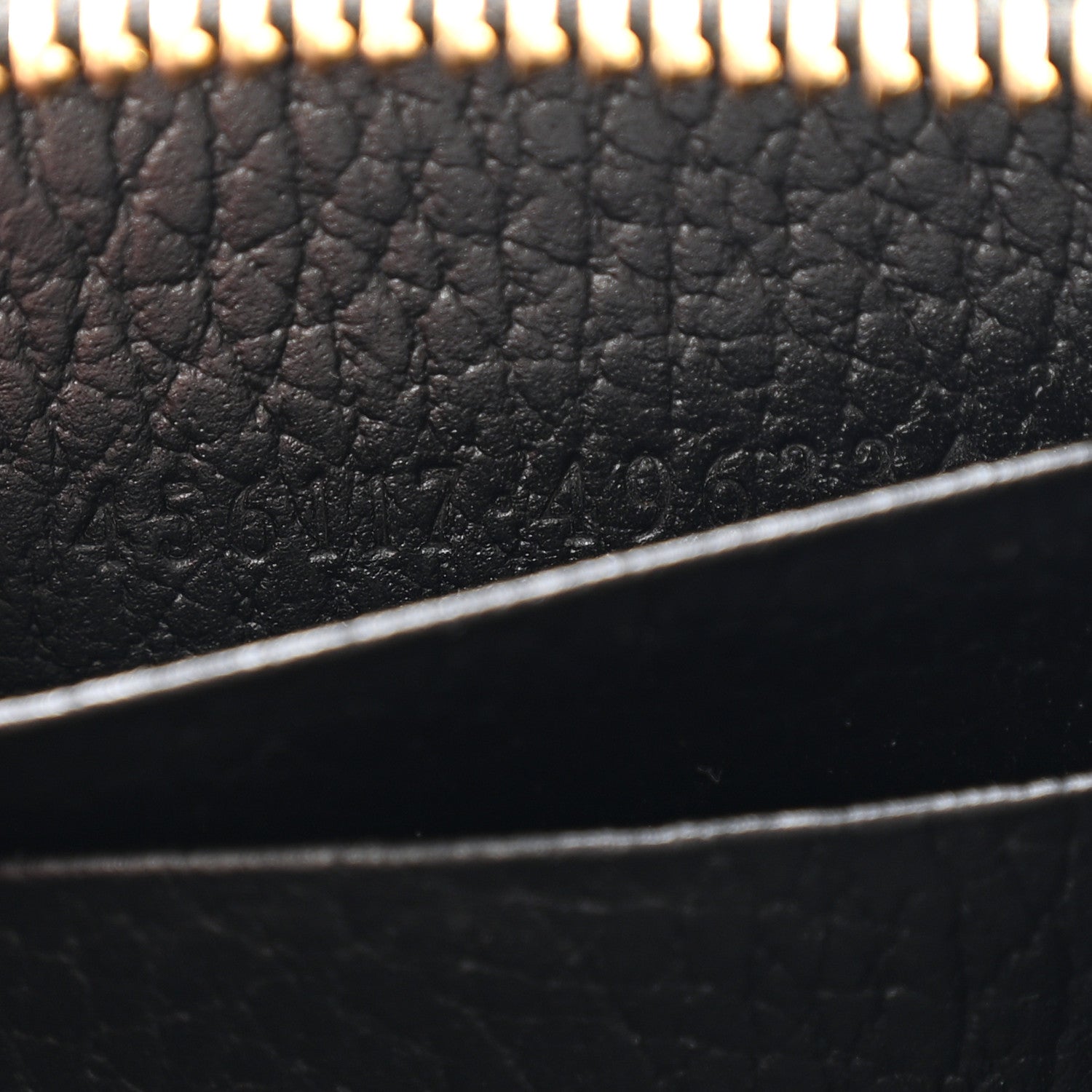 Gucci Dollar Calfskin GG Supreme Monogram GG Marmont Zip Around Wallet Black Beige Ebony