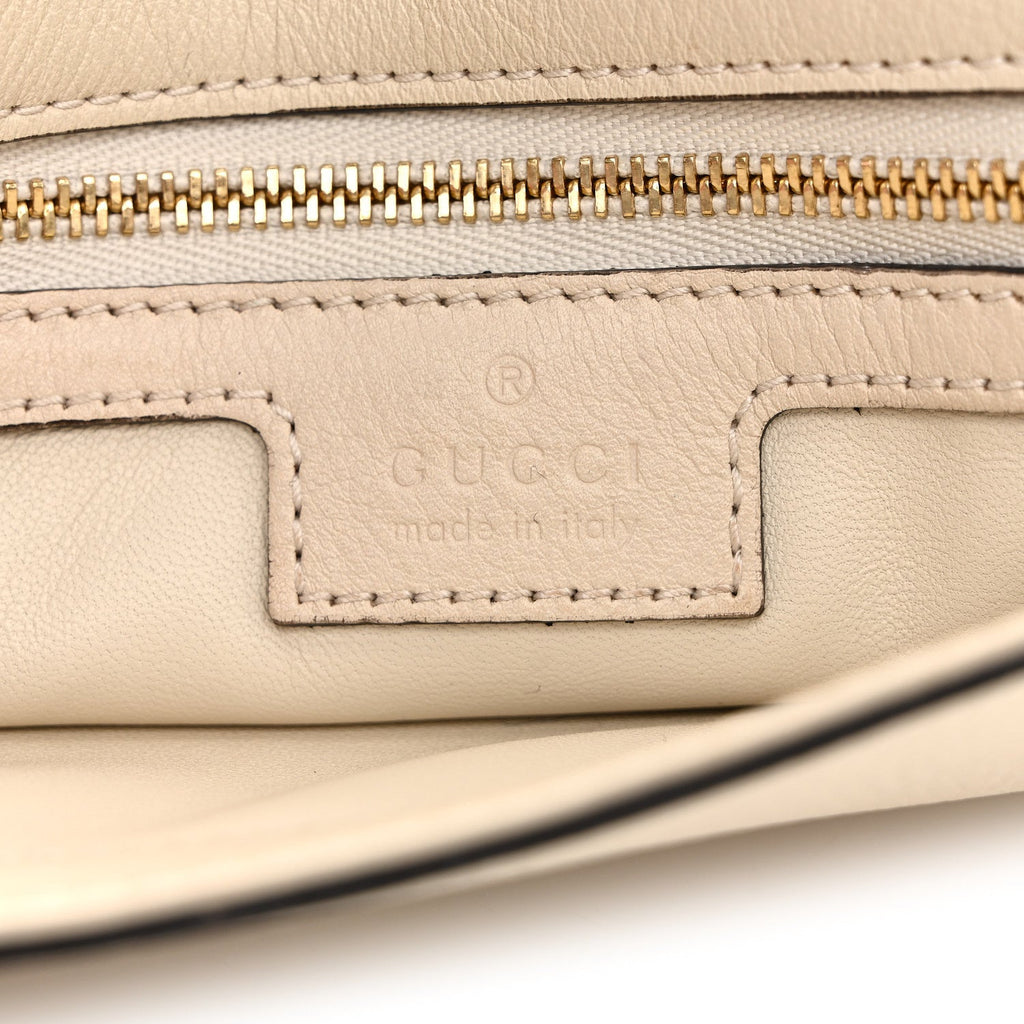 Gucci Roxy Calfskin Blondie Chain Shoulder Flap Bag Mystic White