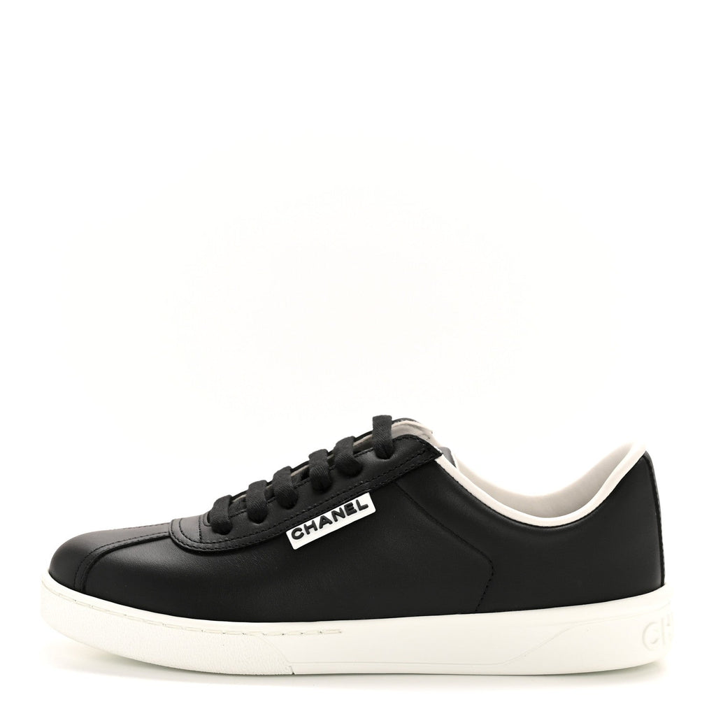 Calfskin CC Womens Sneakers 35 Black