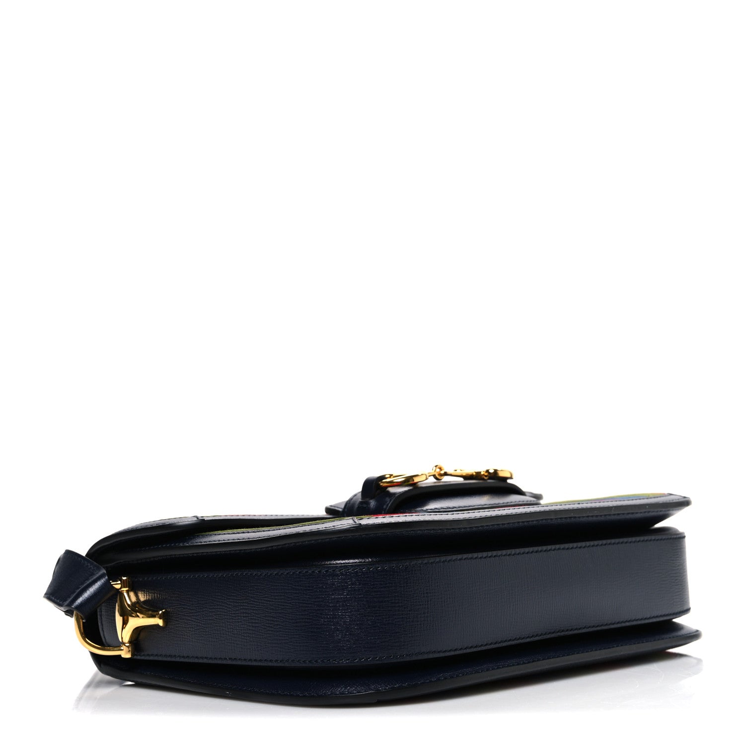 Gucci Velvet Azalea Calfskin Baiadera Stripe Horsebit 1955 Shoulder Bag Multicolor