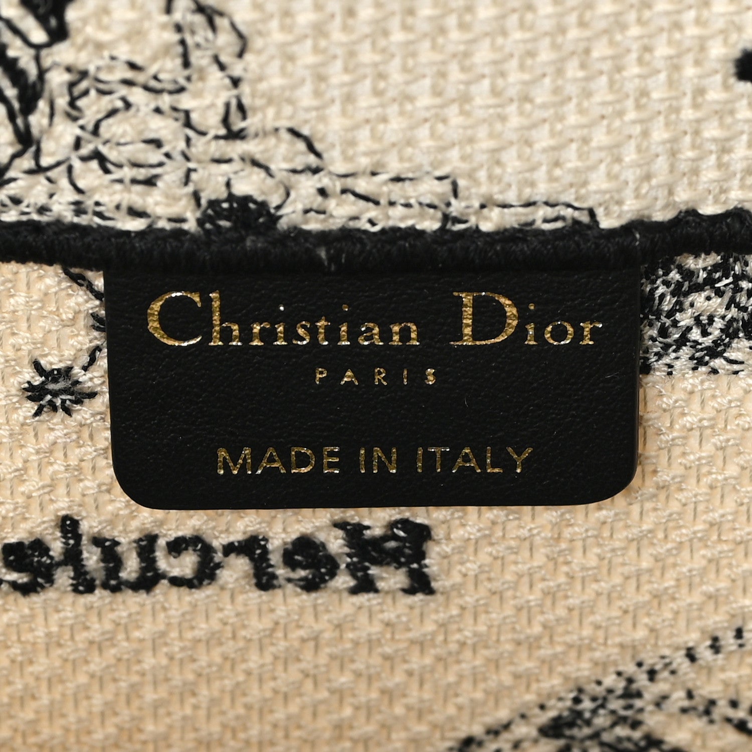 Christian Dior Canvas Zodiac Toile De Jouy Embroidered Large Book Tote Latte