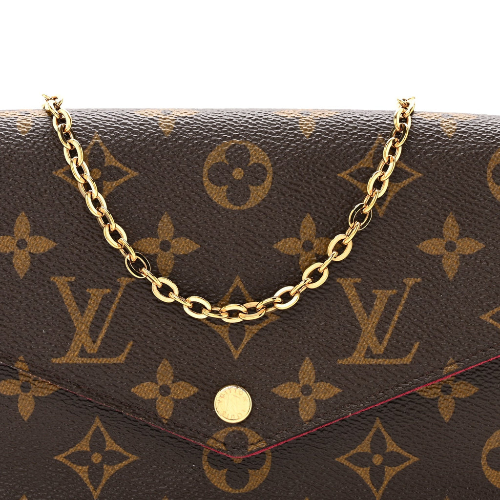 Louis Vuitton Monogram Pochette Felicie Chain Wallet Fuchsia