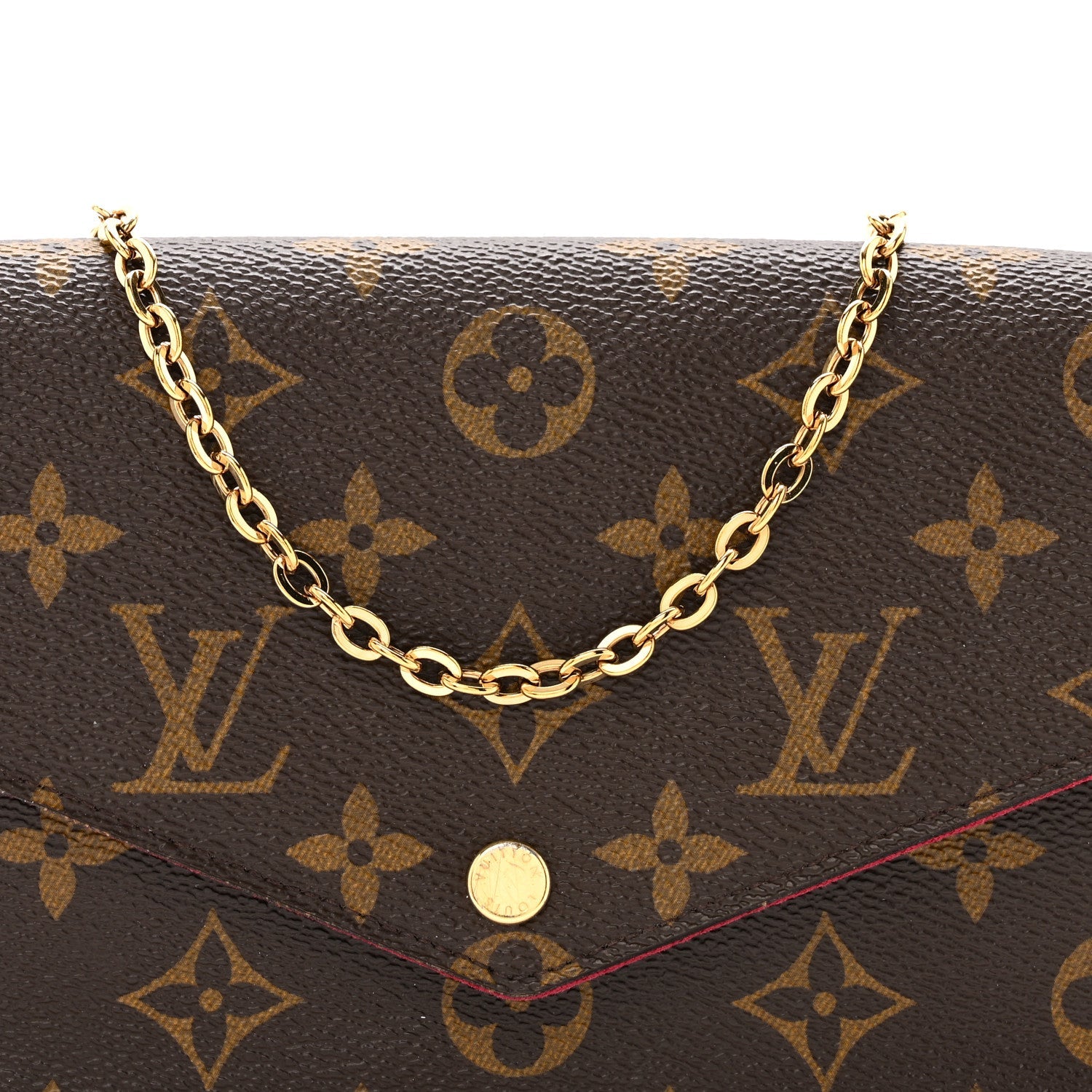 Louis Vuitton Monogram Pochette Felicie Chain Wallet Fuchsia
