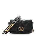 Chanel Goatskin Quilted Chanel 19 Waist Bag Black
