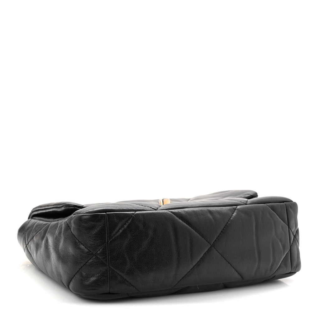 Chanel Goatskin Quilted Medium Chanel 19 Flap Black