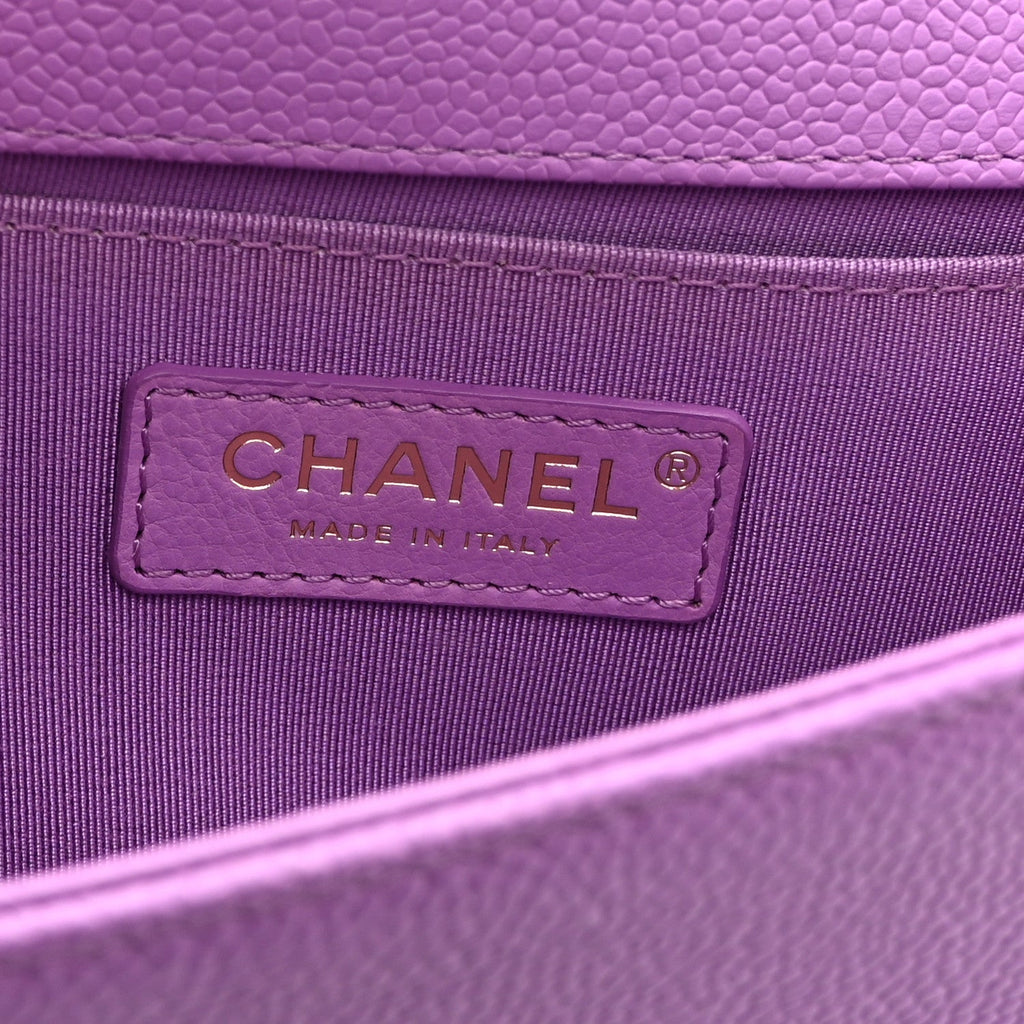 Chanel Caviar Quilted Small Boy Flap Purple