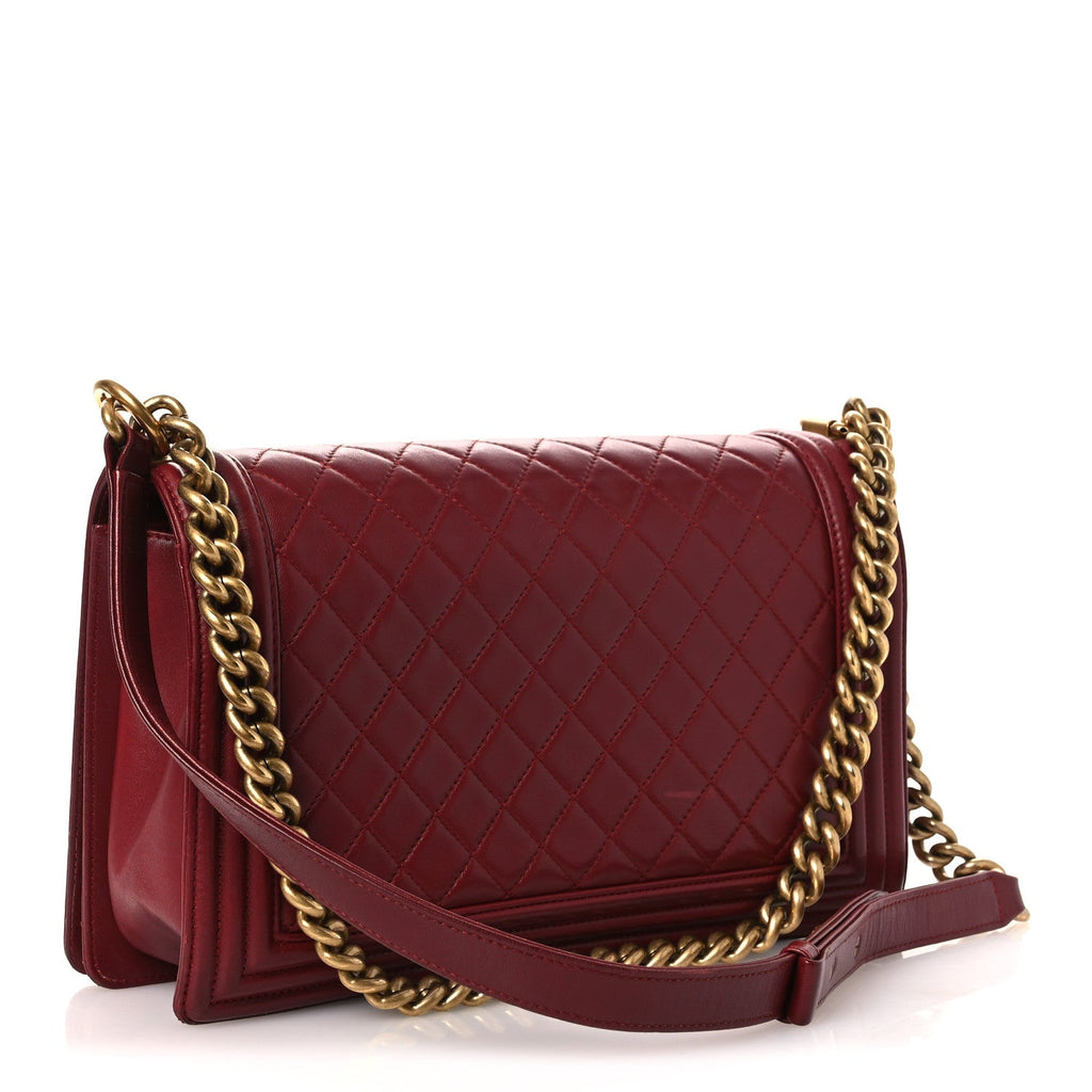 Chanel Lambskin Quilted New Medium Boy Flap Red