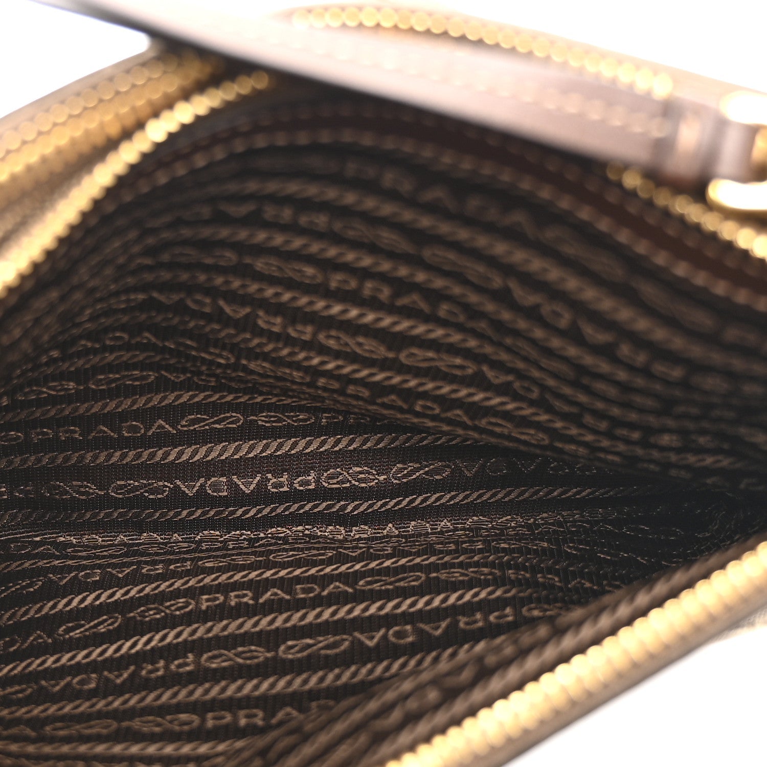 Prada Jacquard Logo Flat Crossbody Bag Corda Bruciato