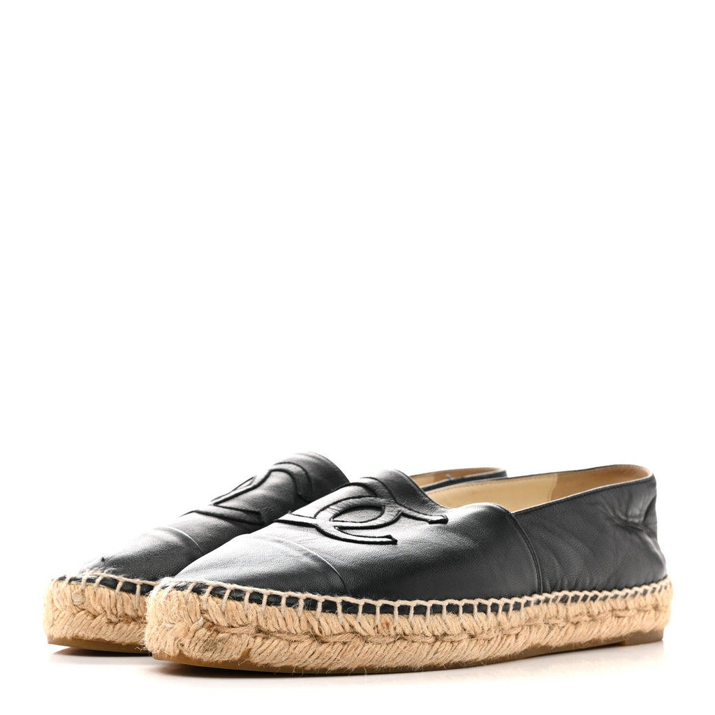 Lambskin CC Espadrilles 38 Dark Navy