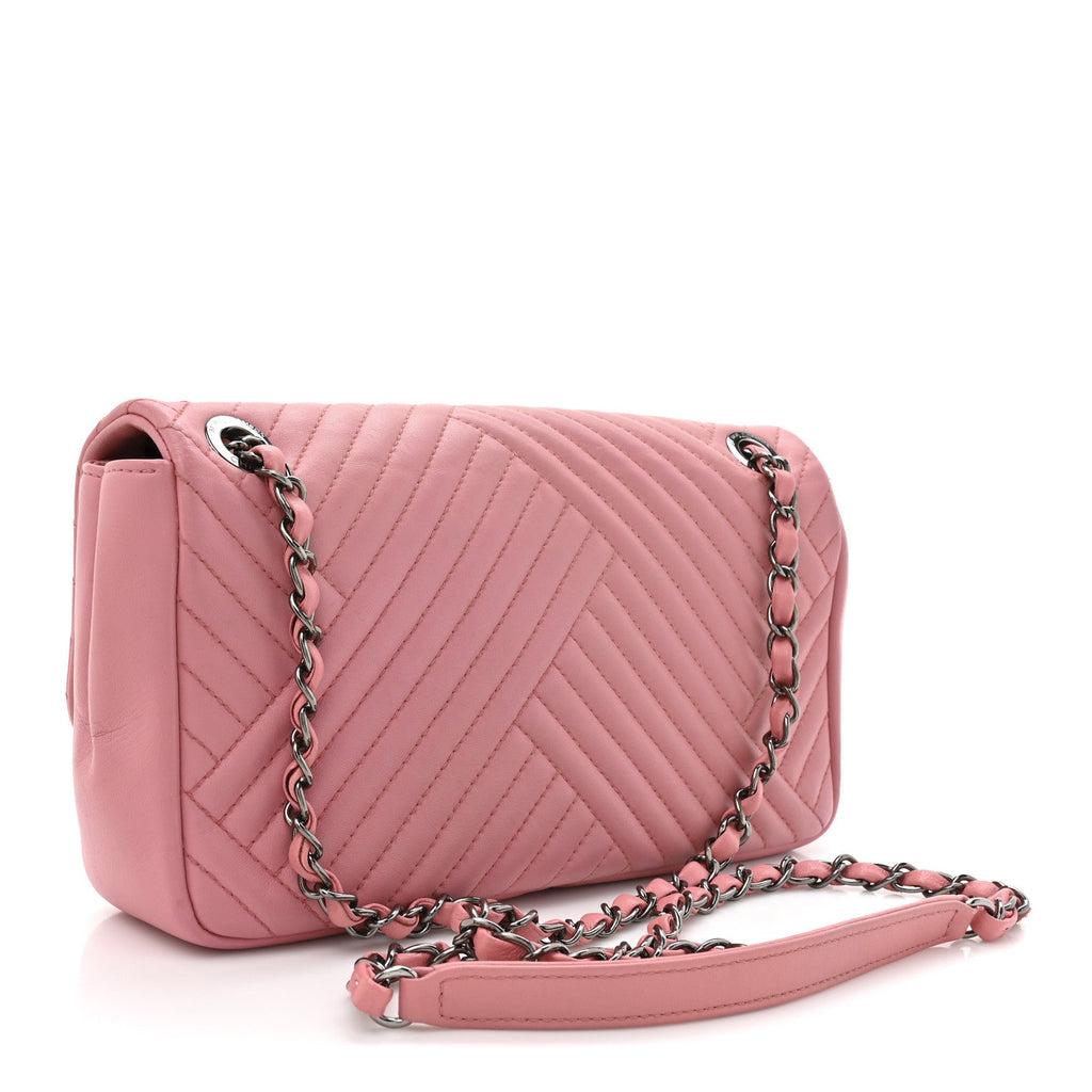 Chanel Lambskin Quilted Medium CC Crossing Flap Pink