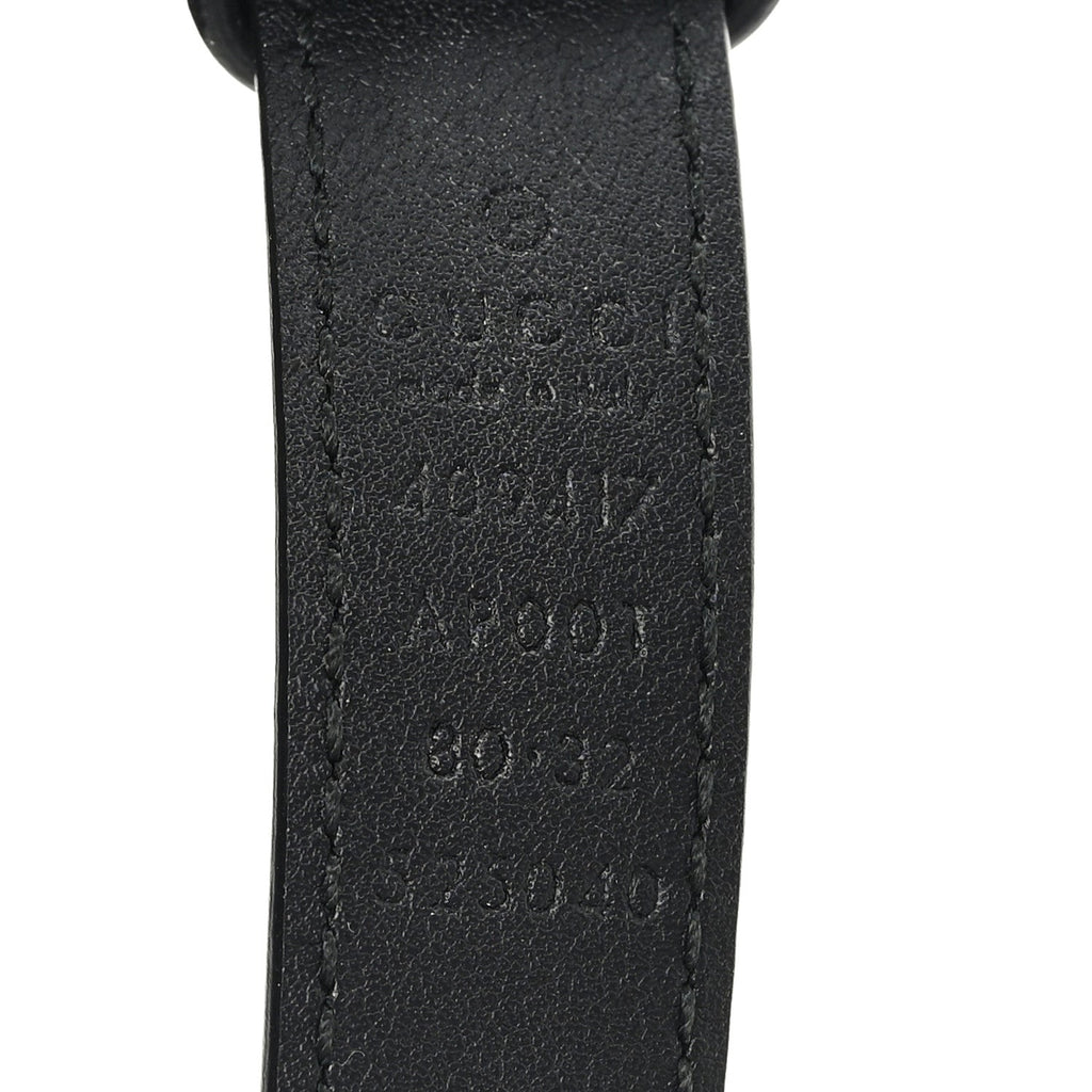 Gucci Calfskin Double G 20mm Belt 80 32 Black