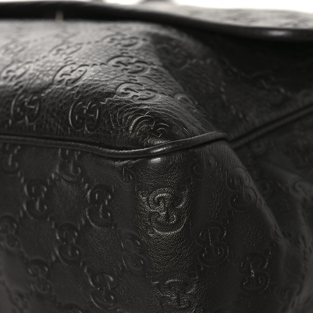 Gucci Guccissima Medium Flap Messenger Bag Chocolate