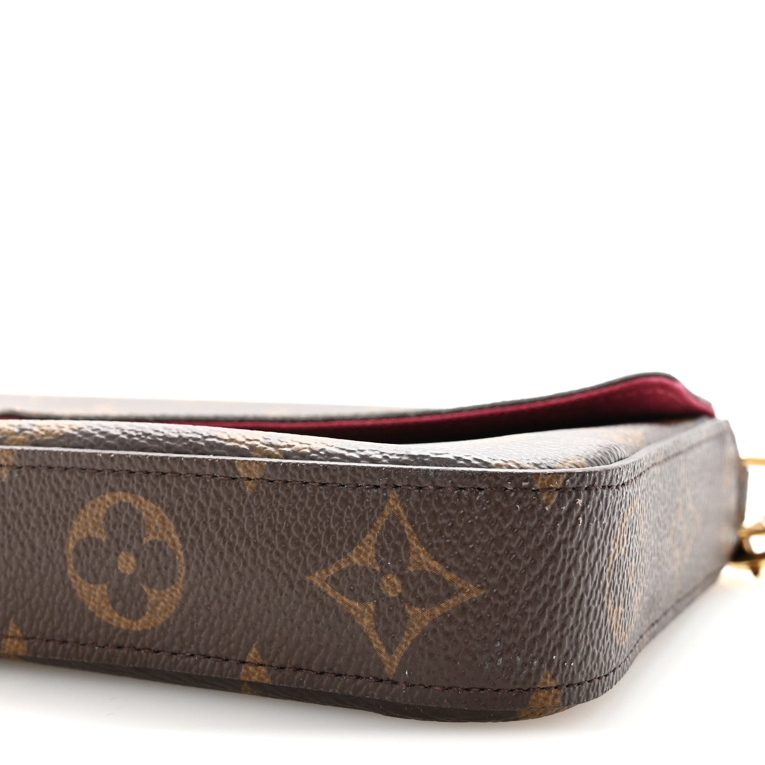 Louis Vuitton Monogram Pochette Felicie Chain Wallet Fuchsia