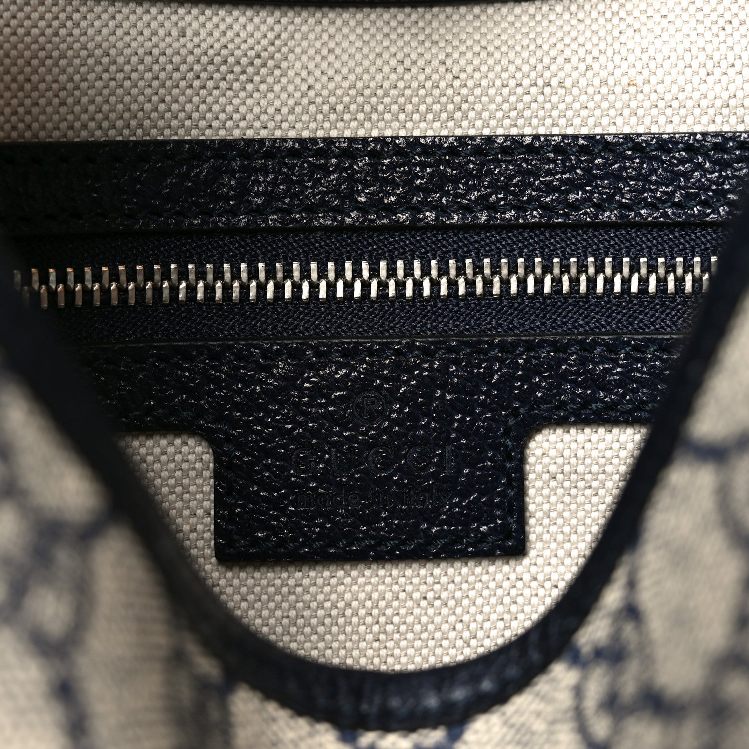 Gucci GG Supreme Monogram Textured Dollar Calfskin Web Small Jackie 1961 Hobo Beige Blue
