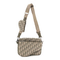 Christian Dior Oblique Saddle Triple Pouch Green