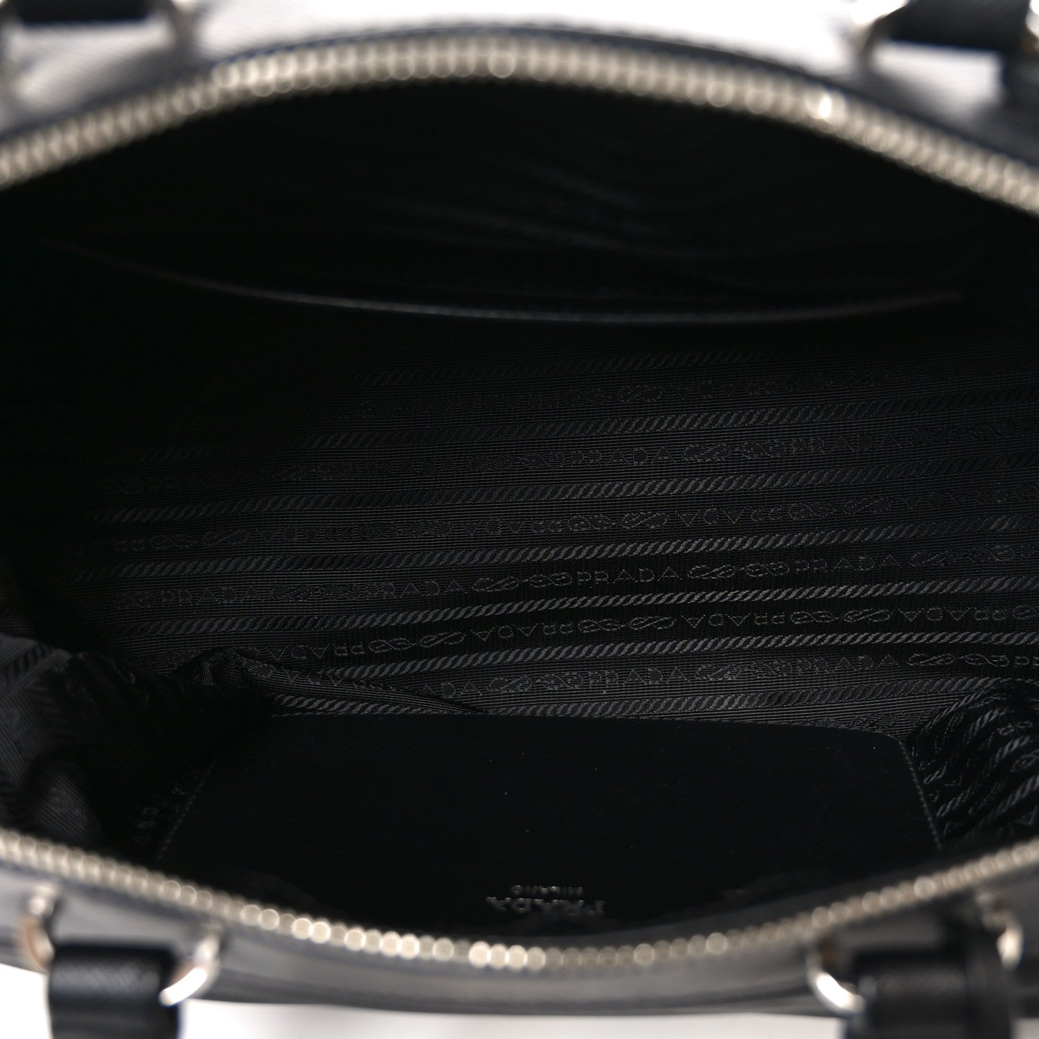 Prada Nylon Saffiano Top Handle Bag Black