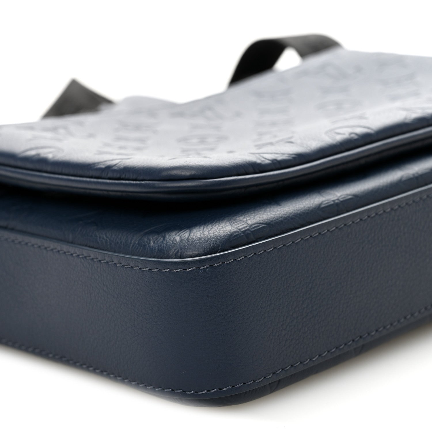 Louis Vuitton Calfskin Monogram Shadow Trio Messenger Navy