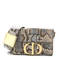 Christian Dior Snakeskin 30 Montaigne Box Bag Beige Multicolor