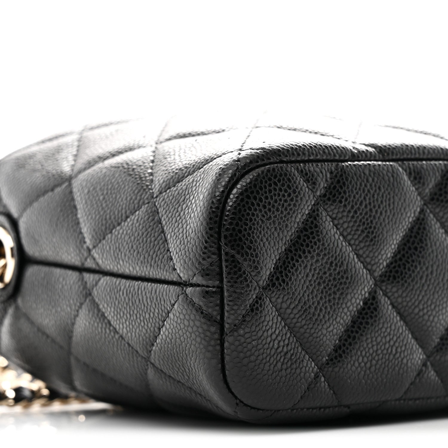Chanel Caviar Quilted Hobo Clutch With Chain Black
