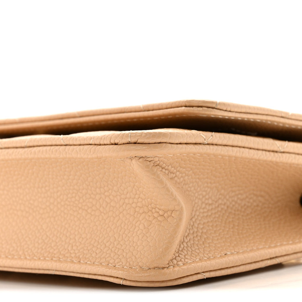 Chanel Caviar Quilted Wallet on Chain WOC Beige