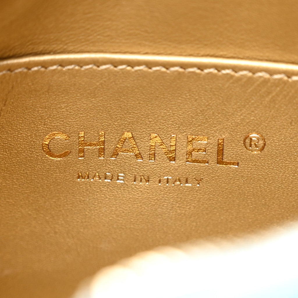 Chanel Lambskin Quilted CC Pearl Crush Camera Case Light Blue