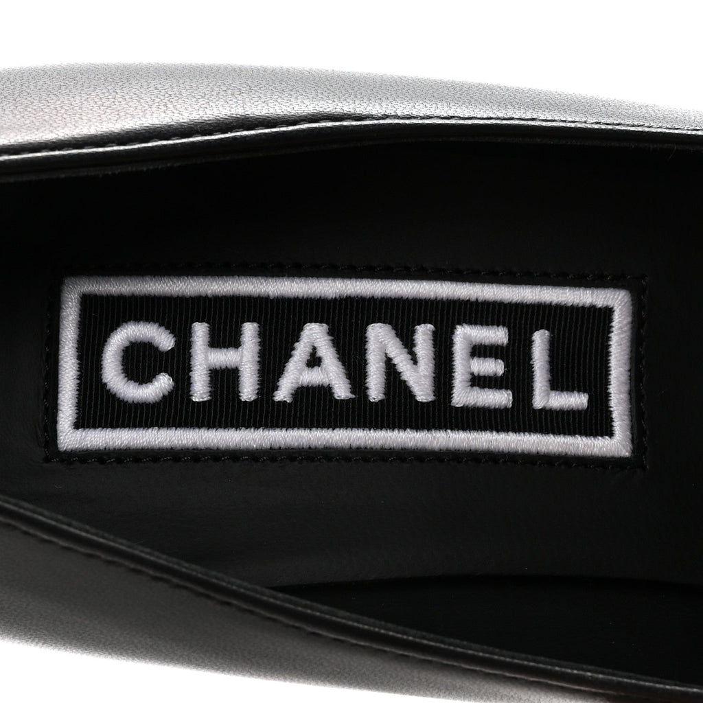 Lambskin Grosgrain Cap Toe CC Pumps 36.5 Black