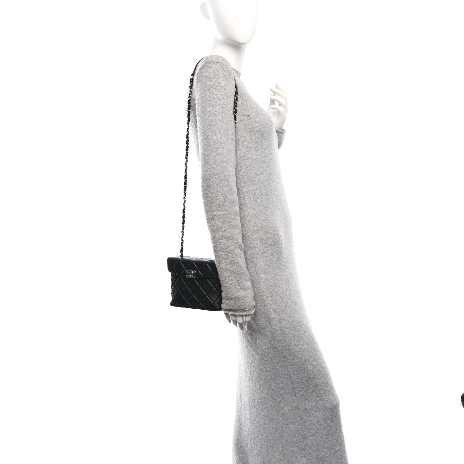 Chanel Lambskin Quilted Small Box Bag Black