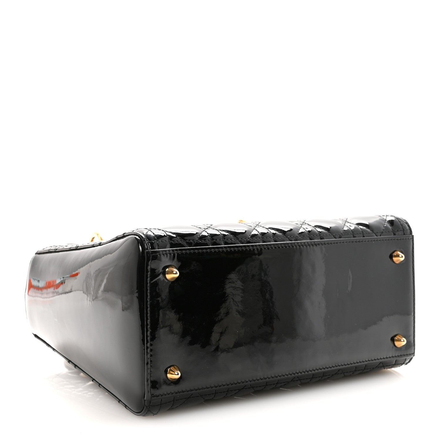 Christian Dior Patent Cannage Medium Lady Dior Black
