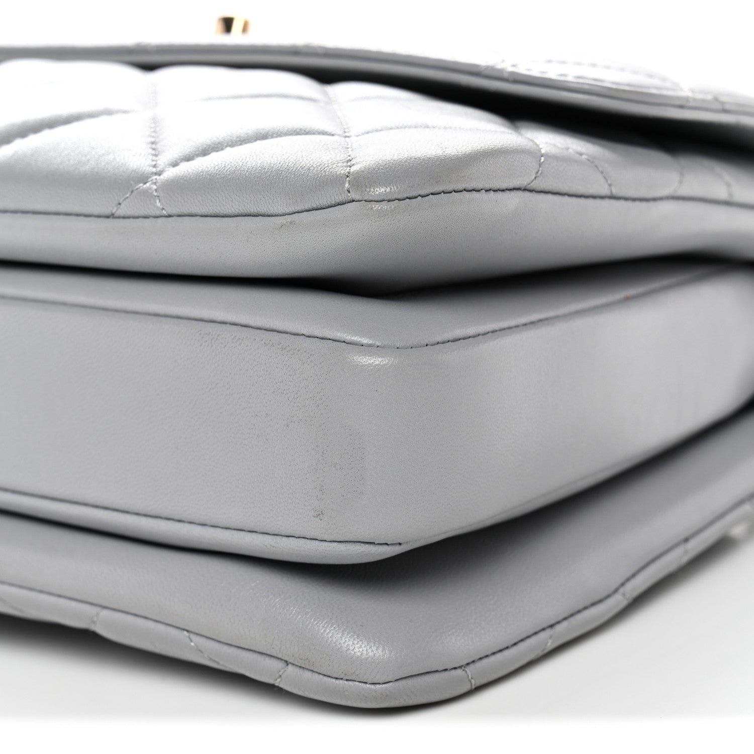Chanel Lambskin Quilted Small Trendy CC Flap Dual Handle Bag Grey