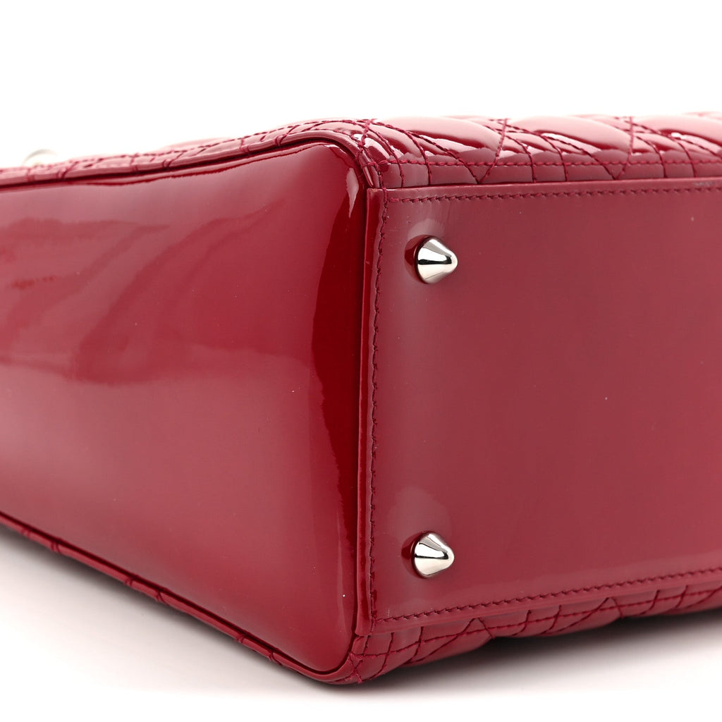 Christian Dior Patent Cannage Medium Lady Dior Red