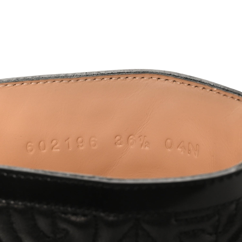 Gucci Calfskin Nappa Rhombus Quilted Trip Ankle Boots 36.5 Black