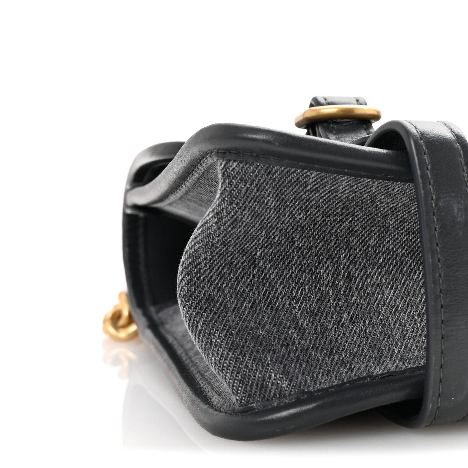 Chanel Washed Denim Quilted Messenger Flap Black