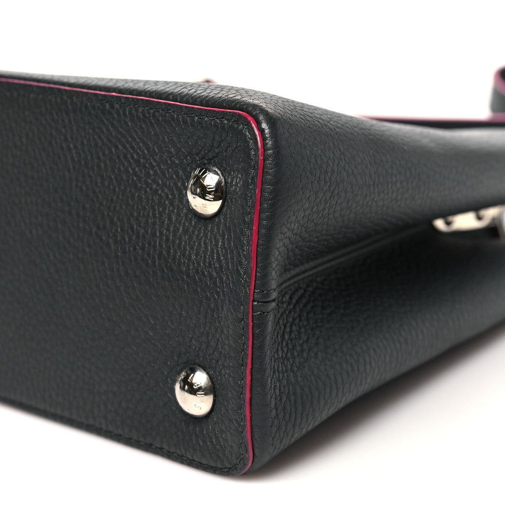 Louis Vuitton Taurillon Capucines PM Black Fuchsia