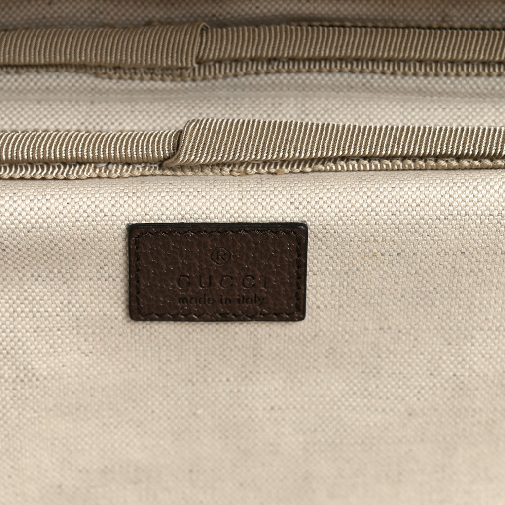 Gucci GG Supreme Monogram Web Medium Savoy Trolley Beige Ebony