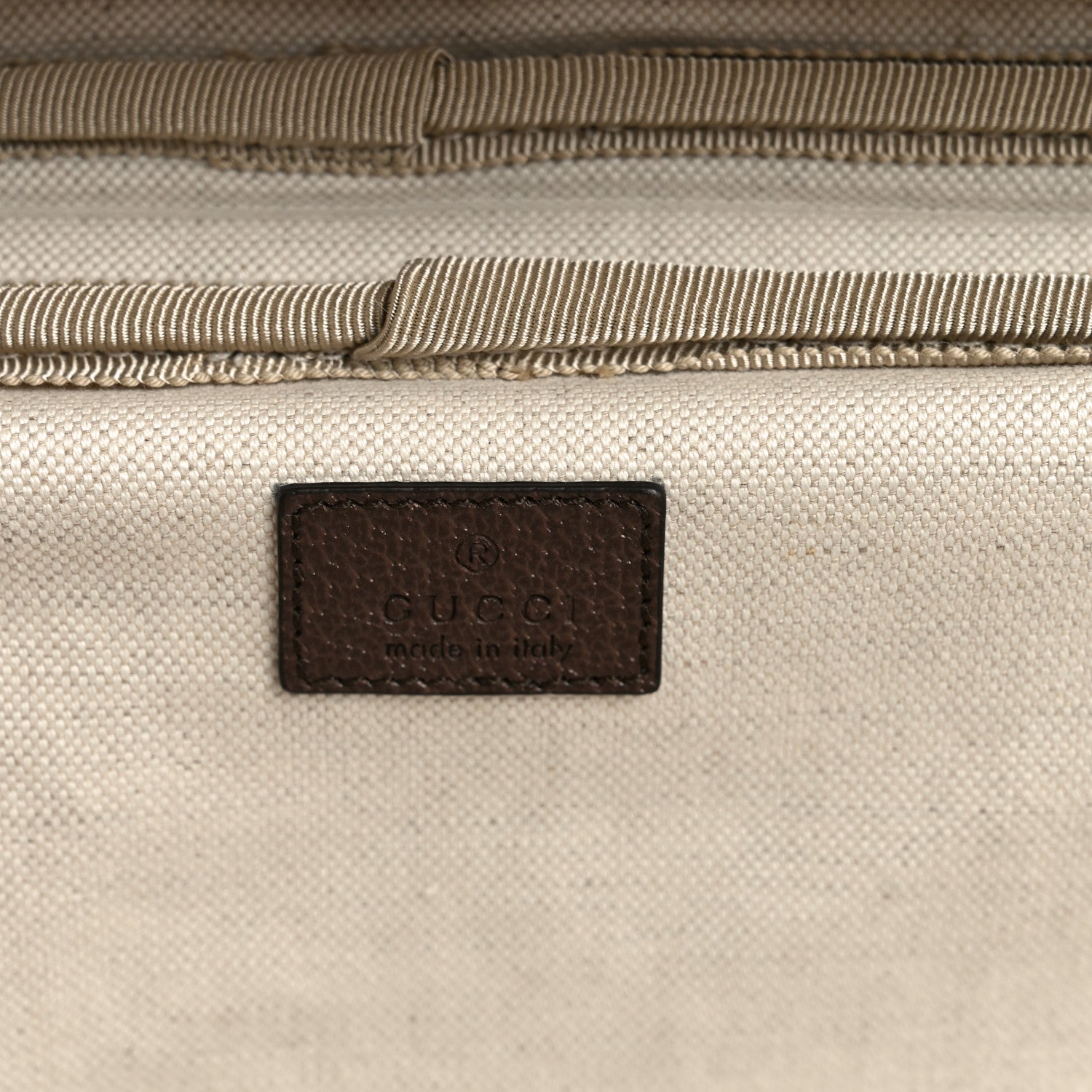 Gucci GG Supreme Monogram Web Medium Savoy Trolley Beige Ebony