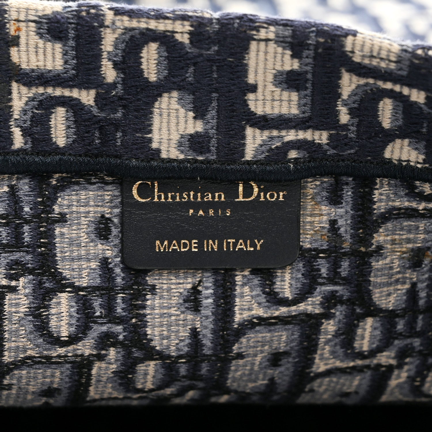Christian Dior Oblique Large Book Tote Blue Multicolor