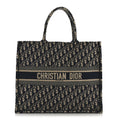Christian Dior Oblique Large Book Tote Blue Multicolor