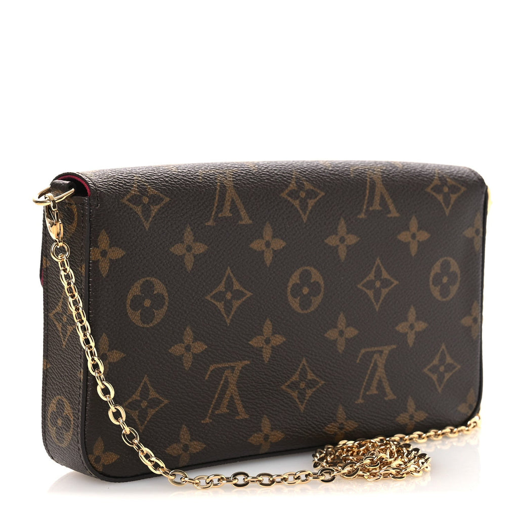 Louis Vuitton Monogram Pochette Felicie Chain Wallet Fuchsia